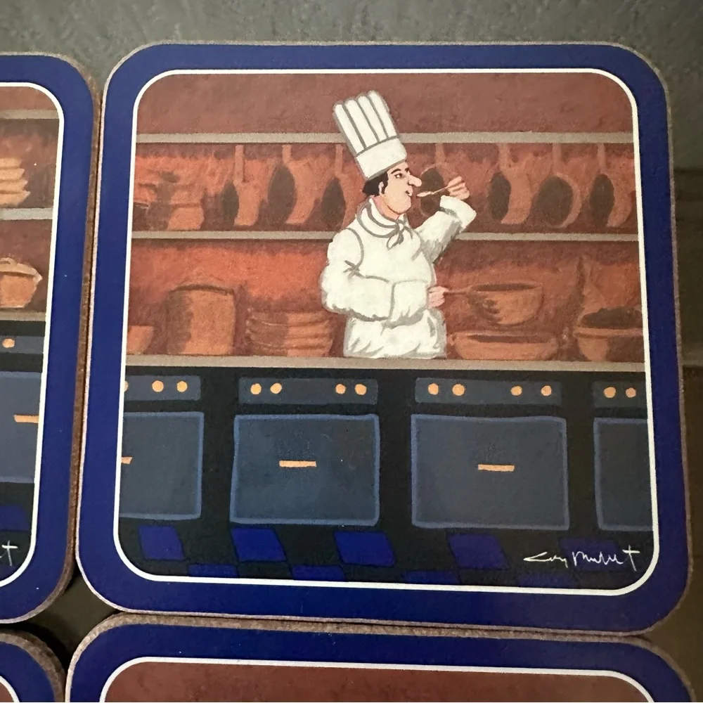 Williams-Sonoma Guy Buffett ‘Les Chefs’ Coaster Set (6)